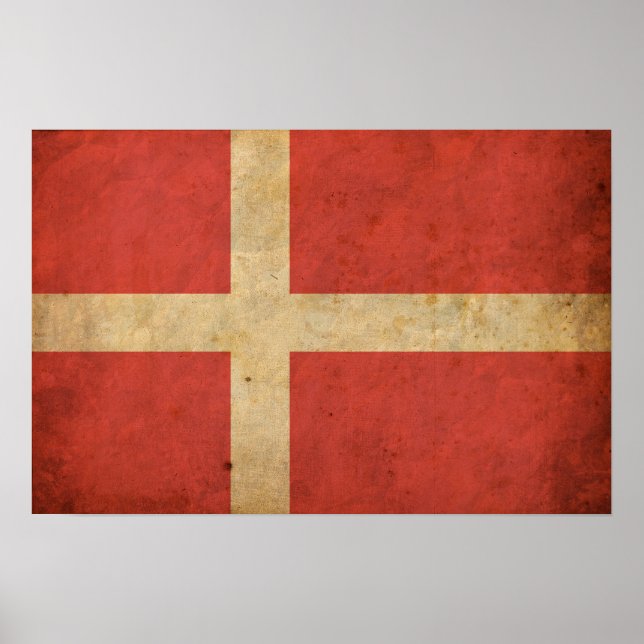 Vintage Denmark Flag Poster (Front)