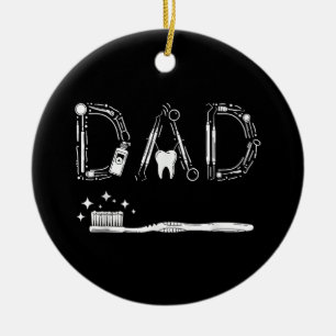 Vintage Dentist Dad Father Grandpa Father's Day Me Ceramic Tree Decoration