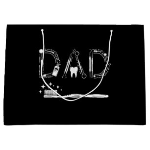 Vintage Dentist Dad Father Grandpa Father's Day Me Large Gift Bag