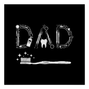 Vintage Dentist Dad Father Grandpa Father's Day Me Poster