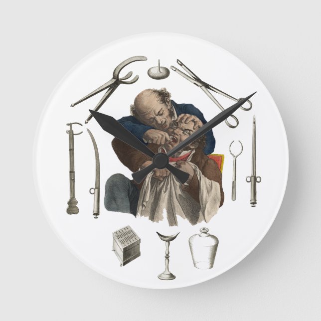 vintage dentist gifts round clock (Front)