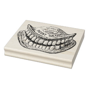 Vintage Dentures Ad in London Rubber Art Stamp
