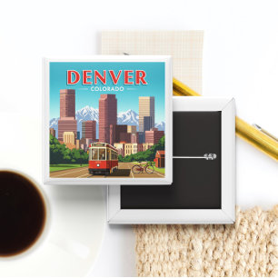 Vintage Denver Colorado 15 Cm Square Badge