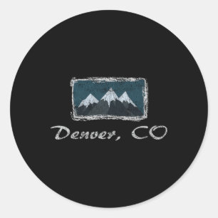 Vintage Denver Colorado Winter Skiing Fun  Classic Round Sticker
