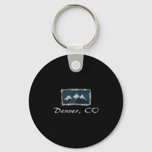 Vintage Denver Colorado Winter Skiing Fun Key Ring