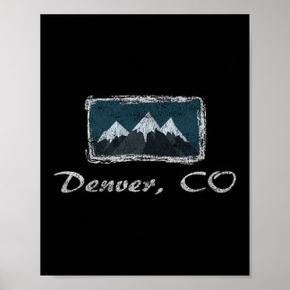 Vintage Denver Colorado Winter Skiing Fun Poster