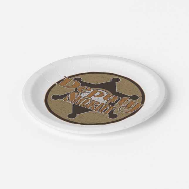 Vintage Deputy Sheriff Paper Plate (Angled)