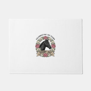 Vintage Derby Day Horse Floral Shirt Design Doormat