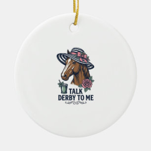 Vintage Derby Horse Hat Talk Derby To Me Design Ceramic Tree Decoration