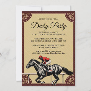 Vintage Derby Horse Racing Party Invitation 2026