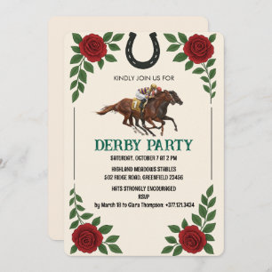 Vintage Derby Horse Racing Party Invite