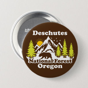 Vintage Deschutes National Forest Oregon 7.5 Cm Round Badge