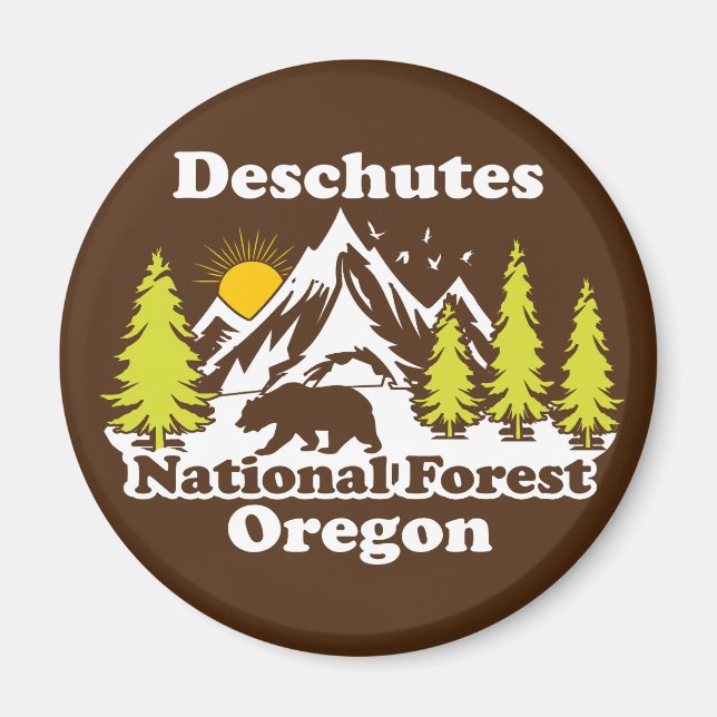 Vintage Deschutes National Forest Oregon Magnet (Front)