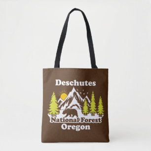 Vintage Deschutes National Forest Oregon Tote Bag