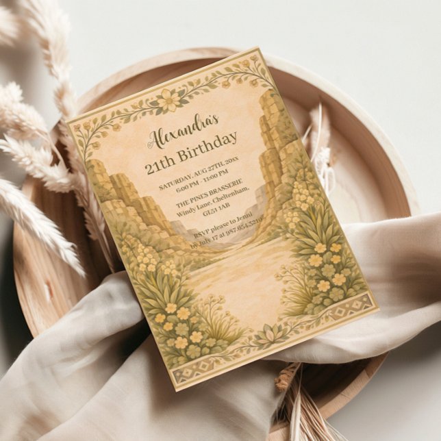 Vintage Desert Florals Birthday Invitation (Creator Uploaded)