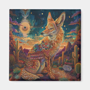 Vintage Desert Fox Whimsical Animals Magnet