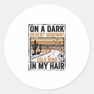 Vintage Desert Highway Wind Graphic T-Shirt Design Classic Round Sticker