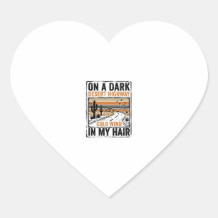 Vintage Desert Highway Wind Graphic T-Shirt Design Heart Sticker