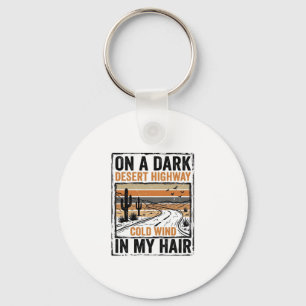 Vintage Desert Highway Wind Graphic T-Shirt Design Key Ring