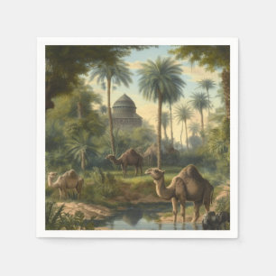 Vintage Desert Oasis Dromedary Camel Art Napkin