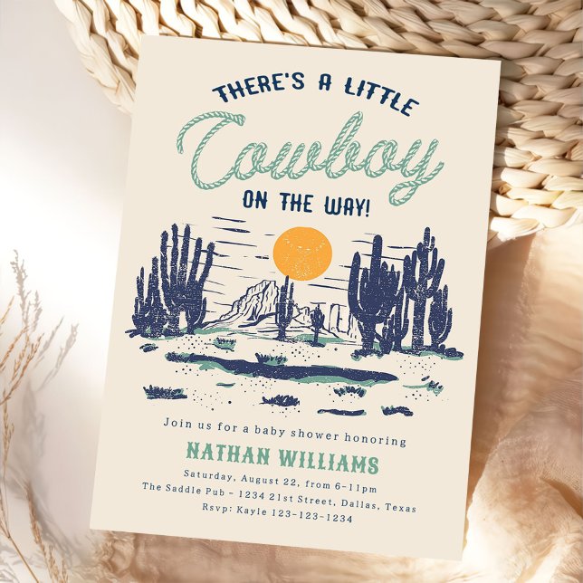 Vintage Desert Western Baby Shower  Invitation (Creator Uploaded)