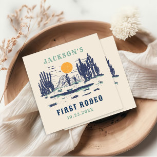 Vintage Desert Western Wild West 1st Birthday Napkin