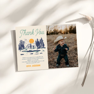 Vintage Desert Western Wild West Birthday Thank You Card