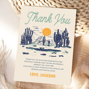 Vintage Desert Western Wild West  Birthday Thank You Card
