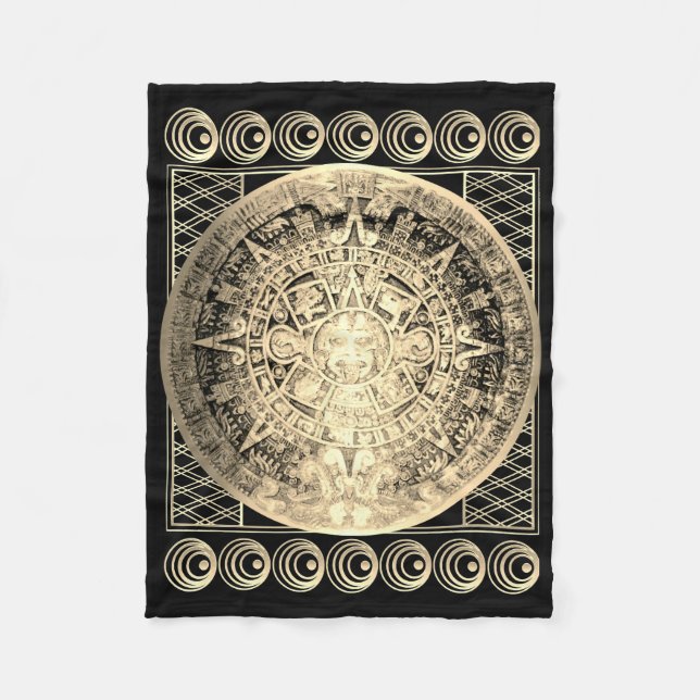 Vintage Design Aztec Calendar Blanket (Front)