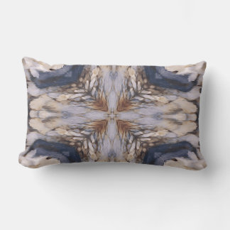 Vintage design, elegant pattern, navy blue, creame lumbar cushion