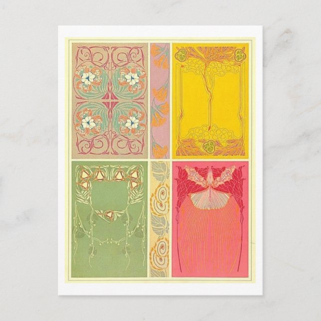 Vintage Design for Geometric Fabric/Textile Postcard (Front)