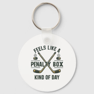 Vintage Design Penalty Box Mood Hockey Day Graphic Key Ring
