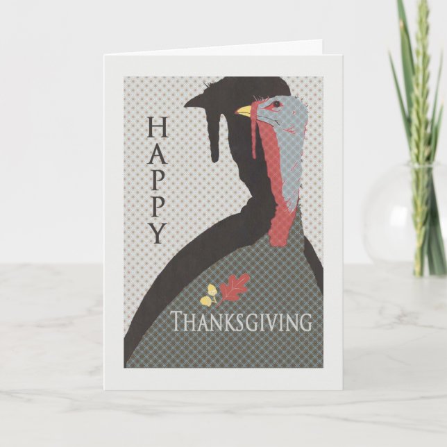 Vintage Design Thanksgiving Greeting Card (Front)