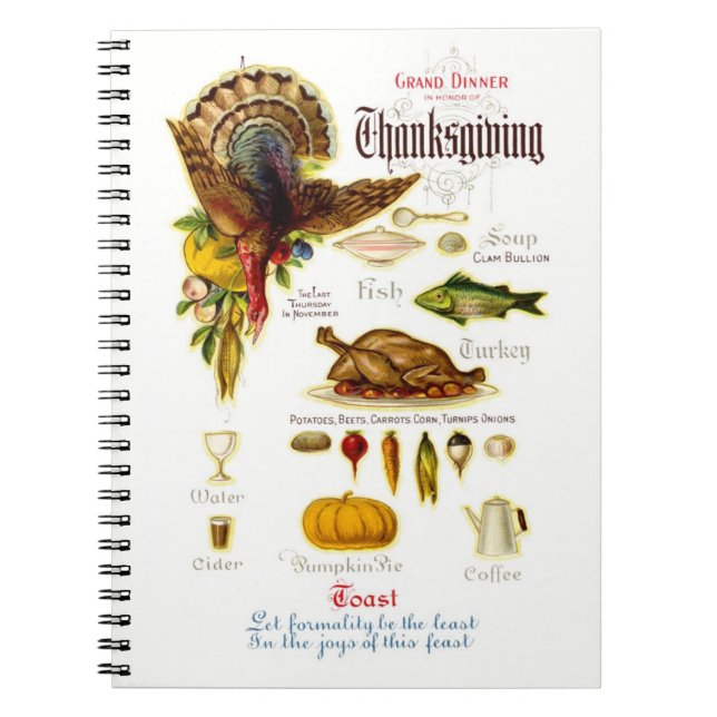 Vintage Design Thanksgiving Recipe Book (Front)