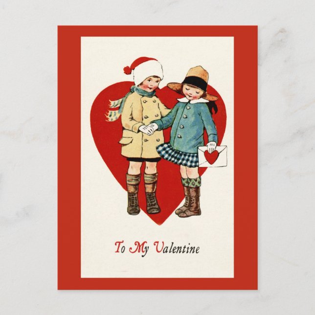 Vintage Design Valentine's Day Postcard (Front)