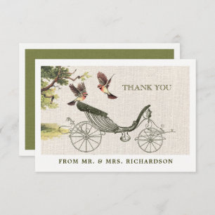 Vintage design Wedding Thank You Flat Cards