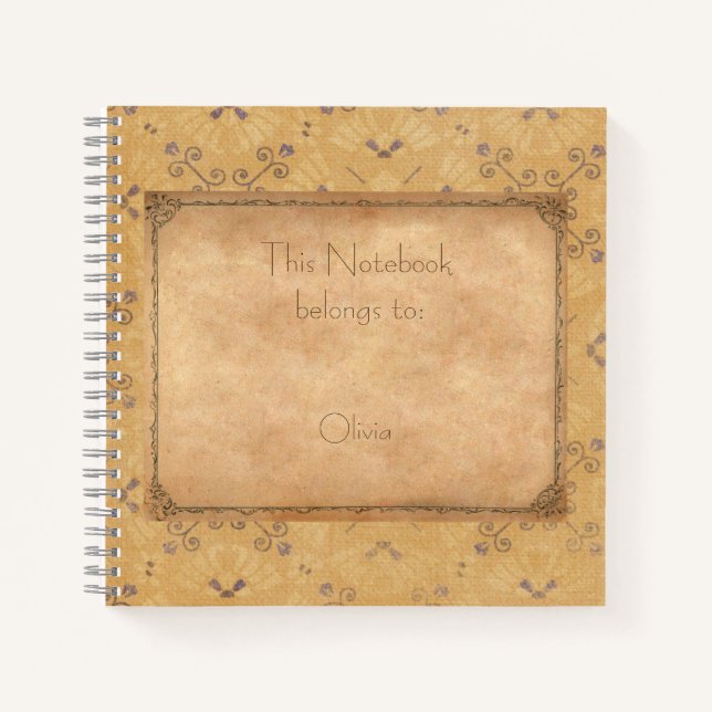Vintage Design with Retro Pattern Notebook (Front)
