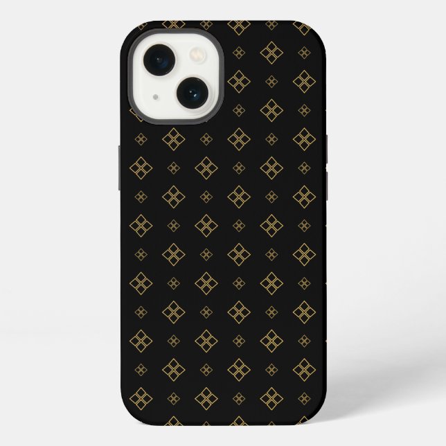 Vintage Designer Gold Diamond Pattern iPhone Case (Back)
