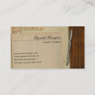 Vintage Desk with Papers Cards Fountain Pen