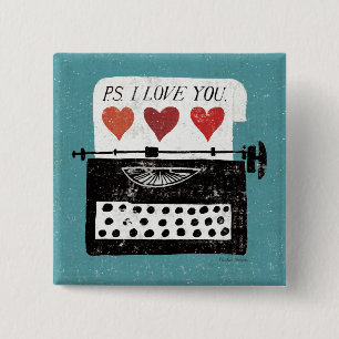 Vintage Desktop - Typewriter 15 Cm Square Badge