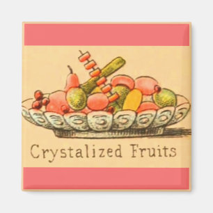 Vintage dessert candied fruit magnet