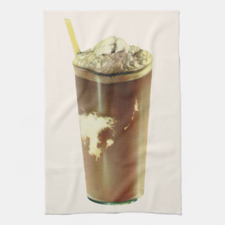 Vintage Dessert, Chocolate Shake and Whipped Cream Tea Towel