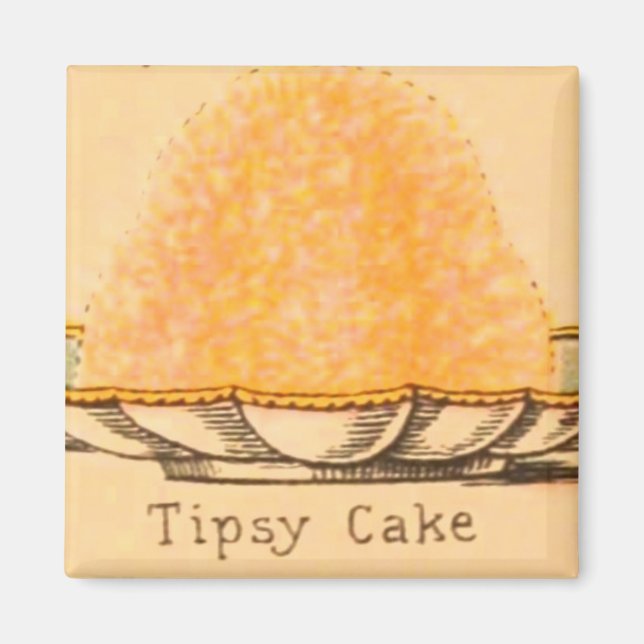 Vintage dessert Tipsy cake illustration magnet (Front)