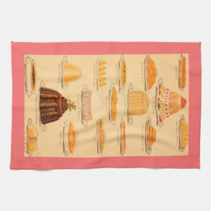 Vintage desserts kitchen towel
