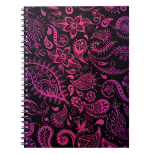 Vintage Detailed Flowers Seamless Illustration Notebook