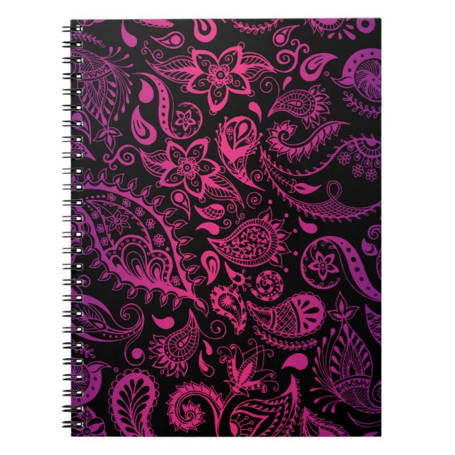Vintage Detailed Flowers Seamless Illustration Notebook (Front)