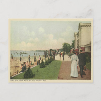 Vintage Detroit Bath House Postcard
