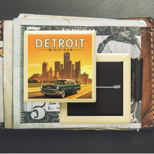 Vintage Detroit Michigan 15 Cm Square Badge