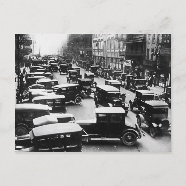 Vintage Detroit Traffic Flow Postcard (Front)