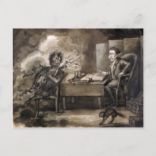 Vintage Devil Art Postcard